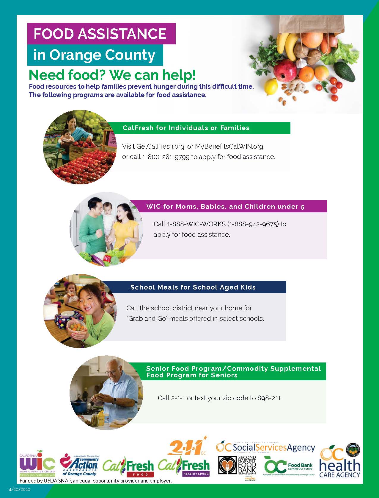 Thumbnail Image of Food Assistance in OC Flyer in English